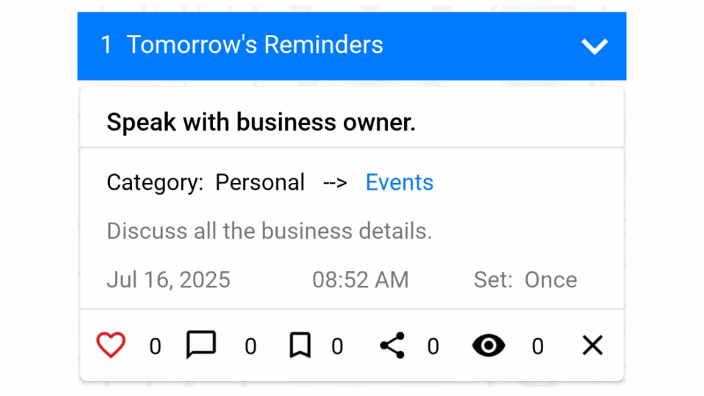 reminder for the win