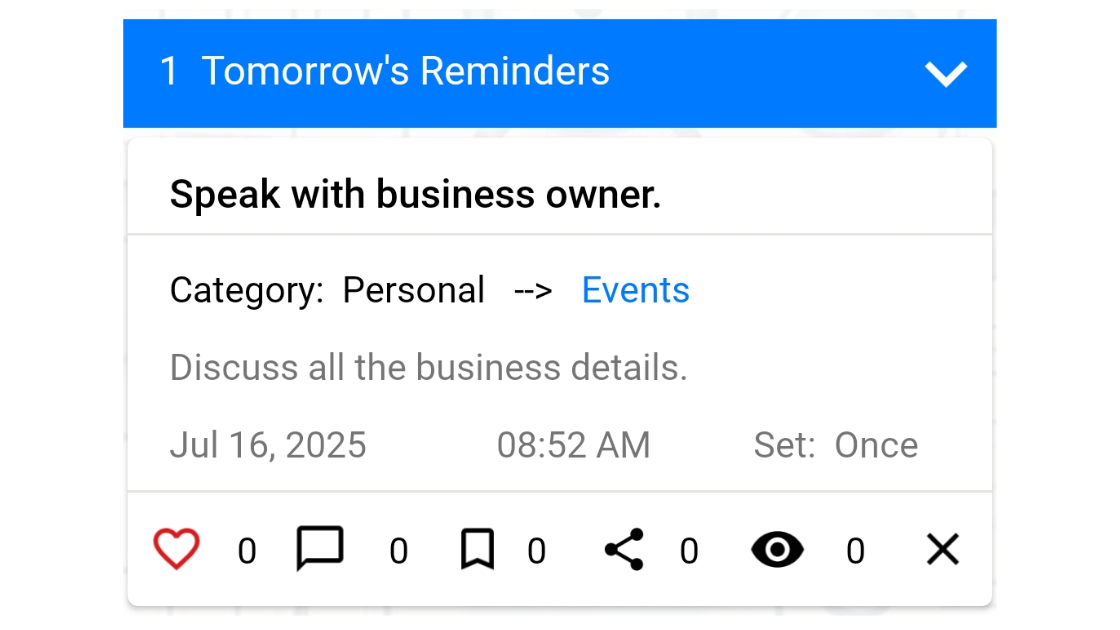 reminder for the win