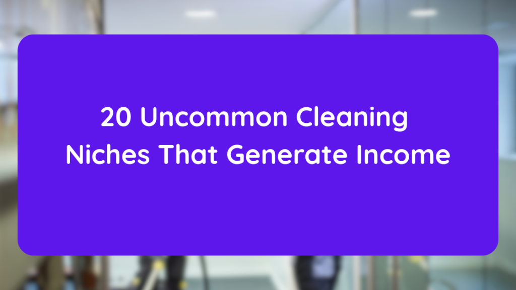 20 Uncommon Cleaning Niches That Generate Income