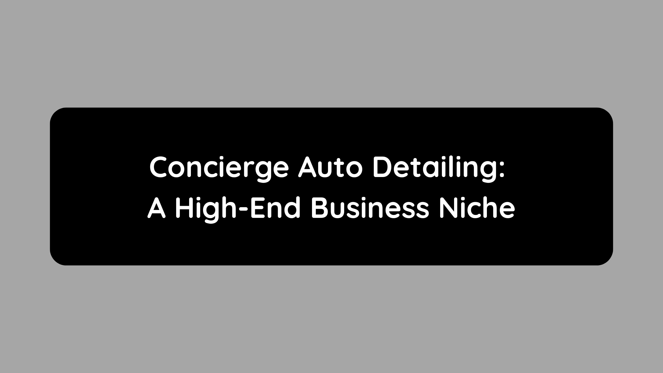 Concierge Auto Detailing A High-End Business Niche