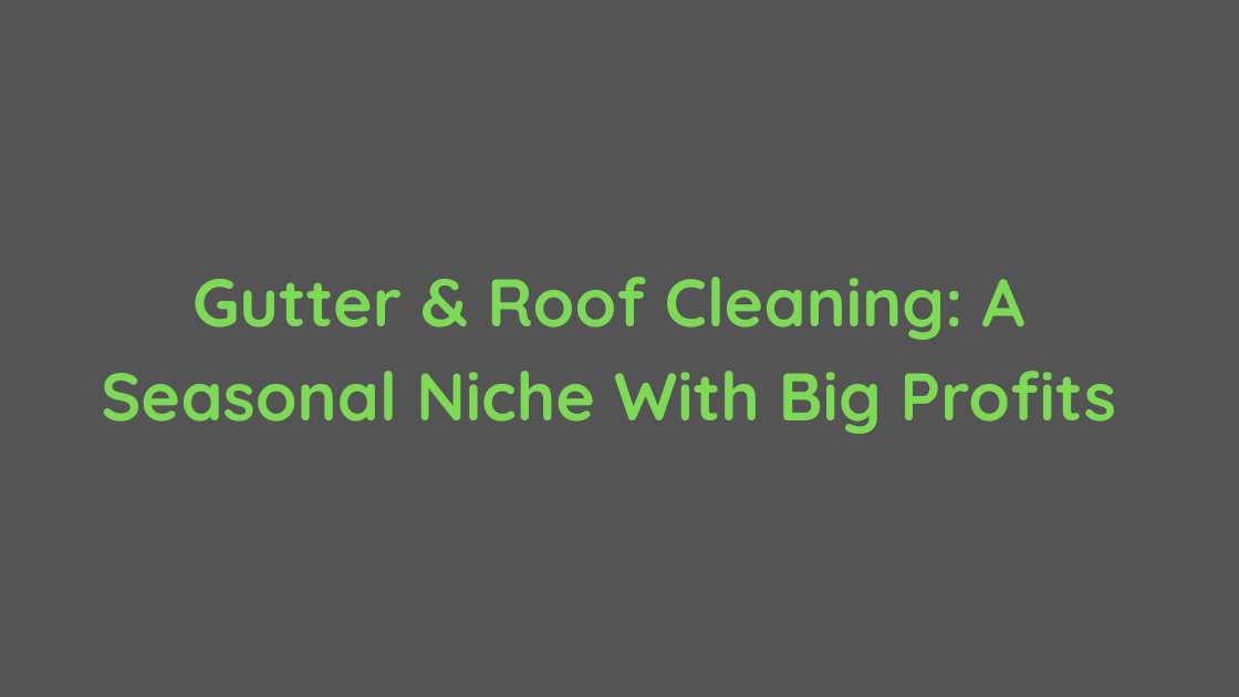 Gutter & Roof Cleaning A Seasonal Niche With Big Profits