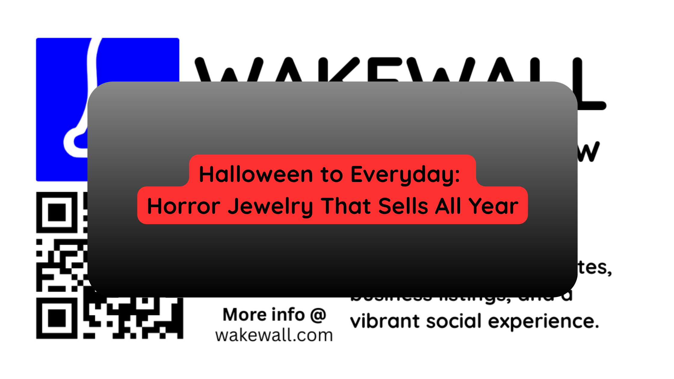 Halloween to Everyday Horror Jewelry That Sells All Year