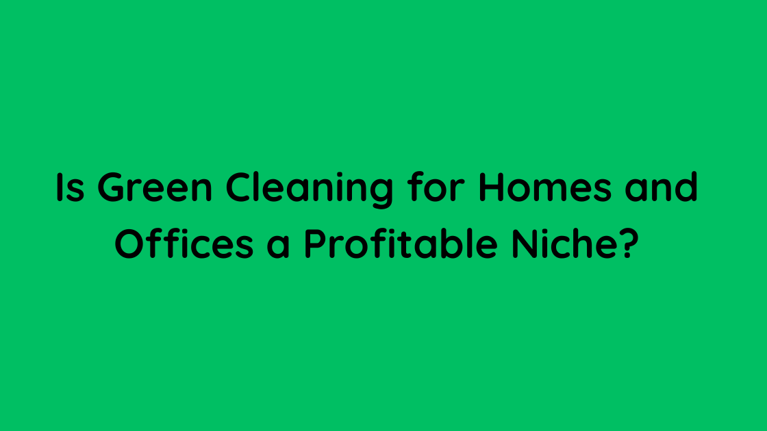 Is Green Cleaning for Homes and Offices a Profitable Niche