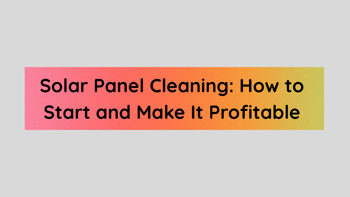 Solar Panel Cleaning How to Start and Make It Profitable
