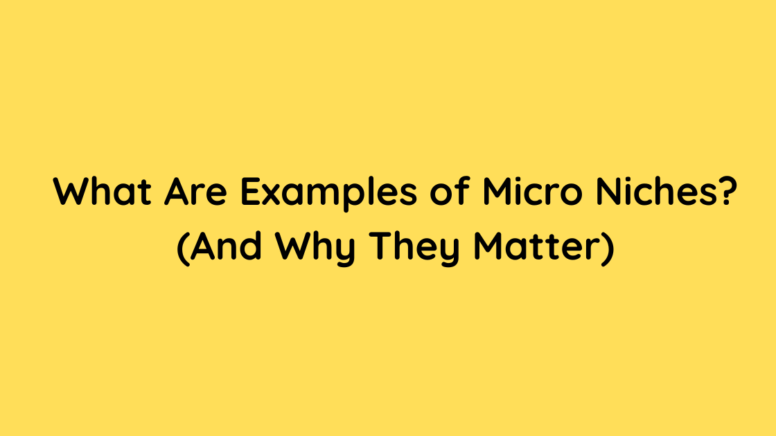 What Are Examples of Micro Niches (And Why They Matter)