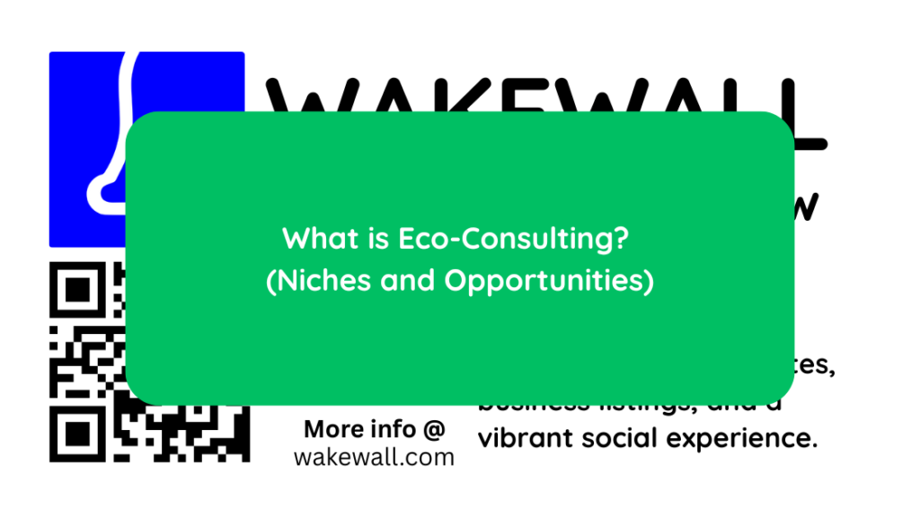 What is Eco-Consulting (Niches and Opportunities)