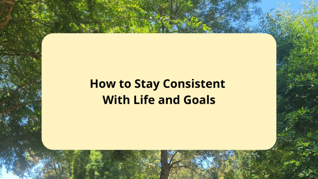How to Stay Consistent With Life and Goals