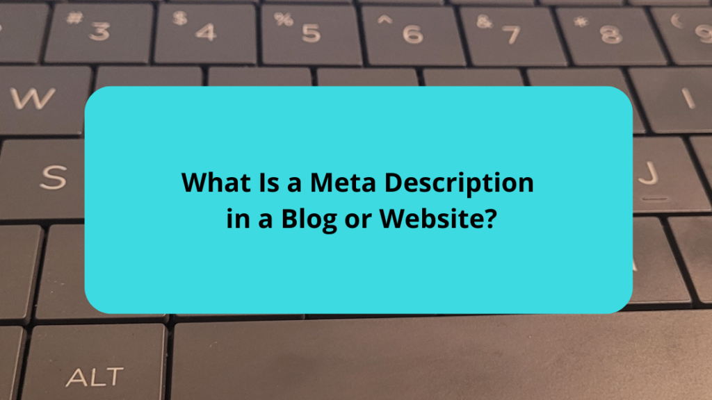 What Is a Meta Description in a Blog or Website